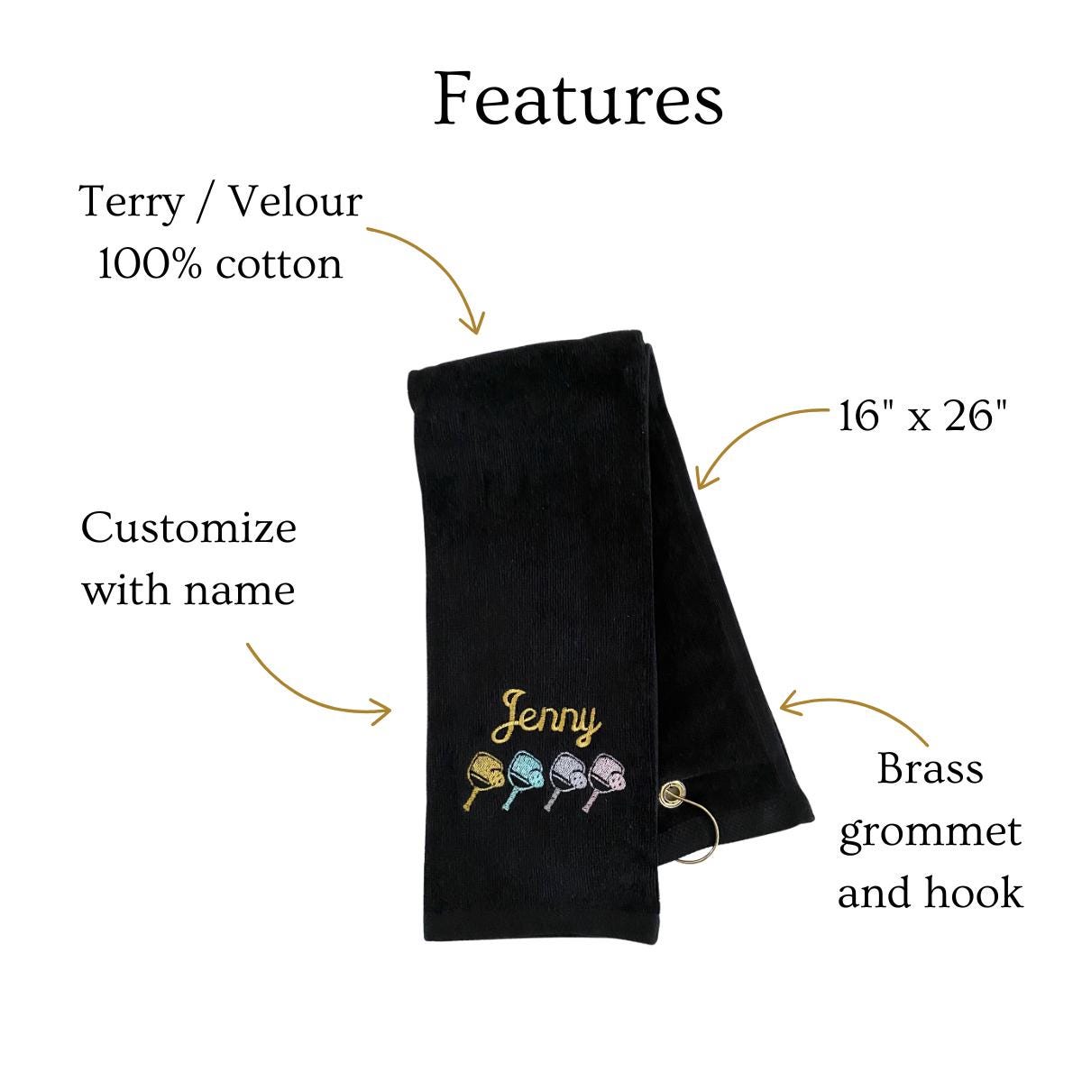 Pickleball Gift for Women Gift Idea Sport Towel Monogram