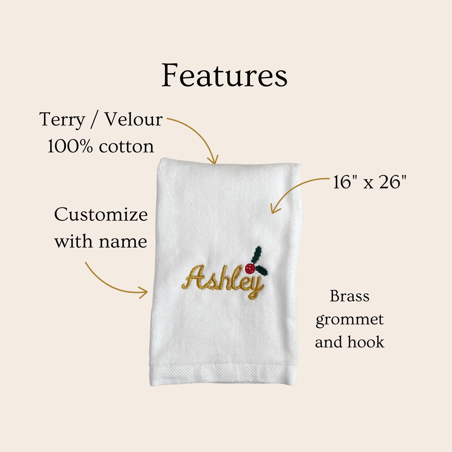 Christmas Towel Set Pickleball Player Gift Holiday