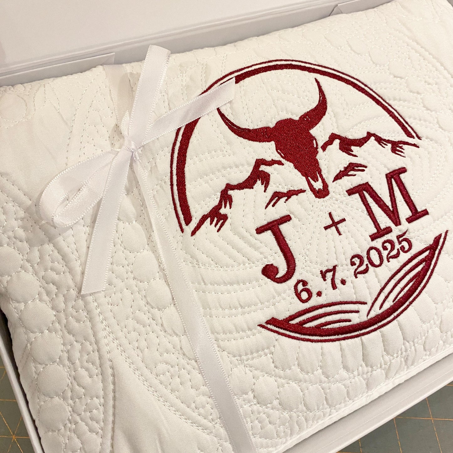 Western Wedding Gift Quilt Personalized Blanket