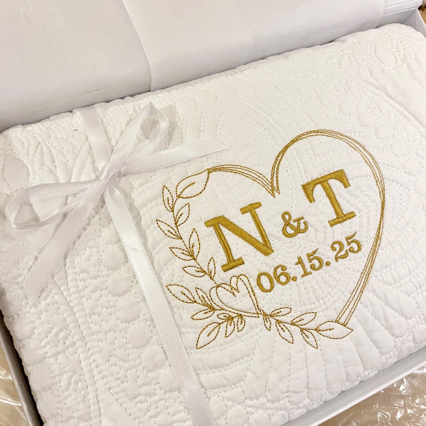 Wedding Blanket Newlywed Gift Couple Just Married Gift Monogrammed