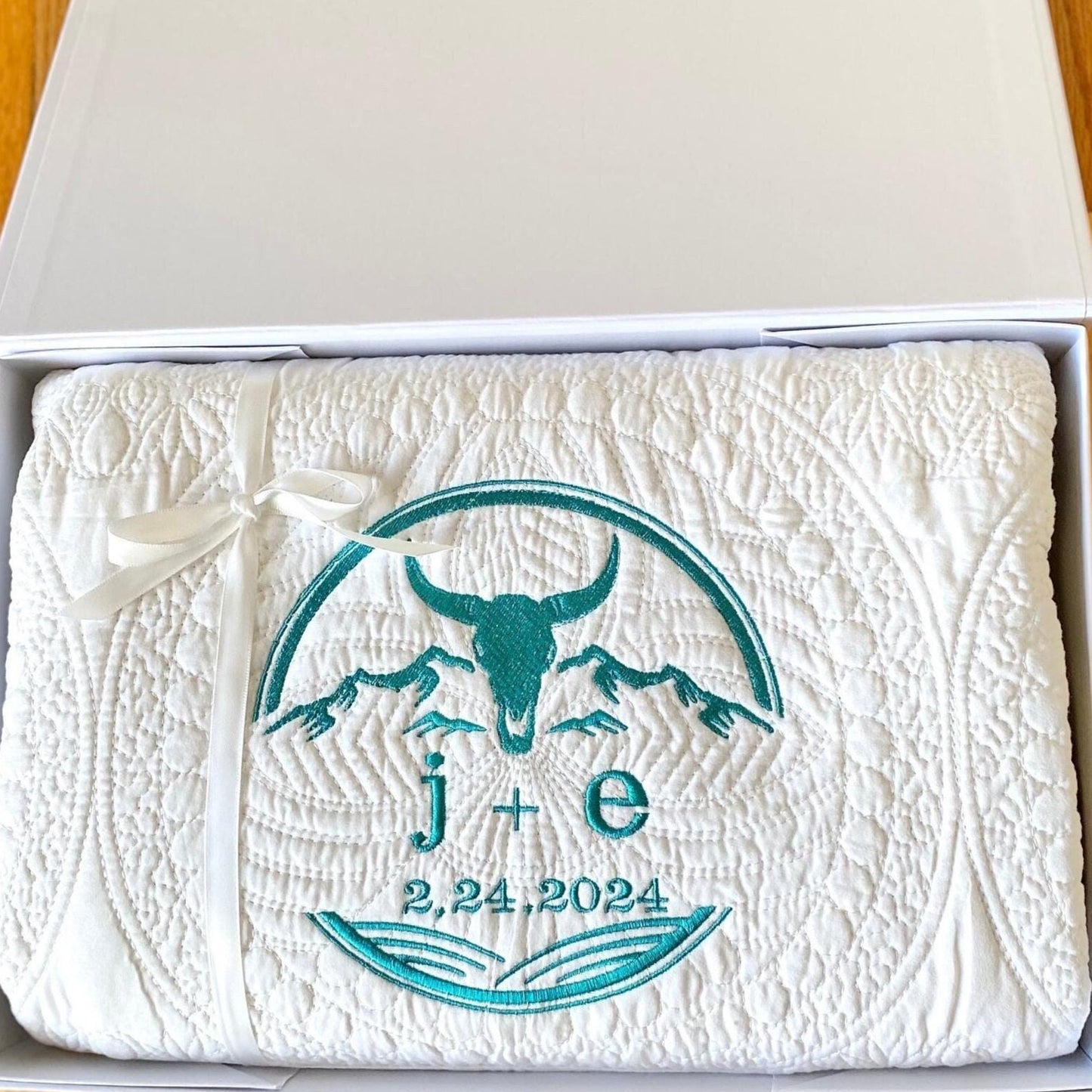 Western Wedding Gift Quilt Personalized Blanket