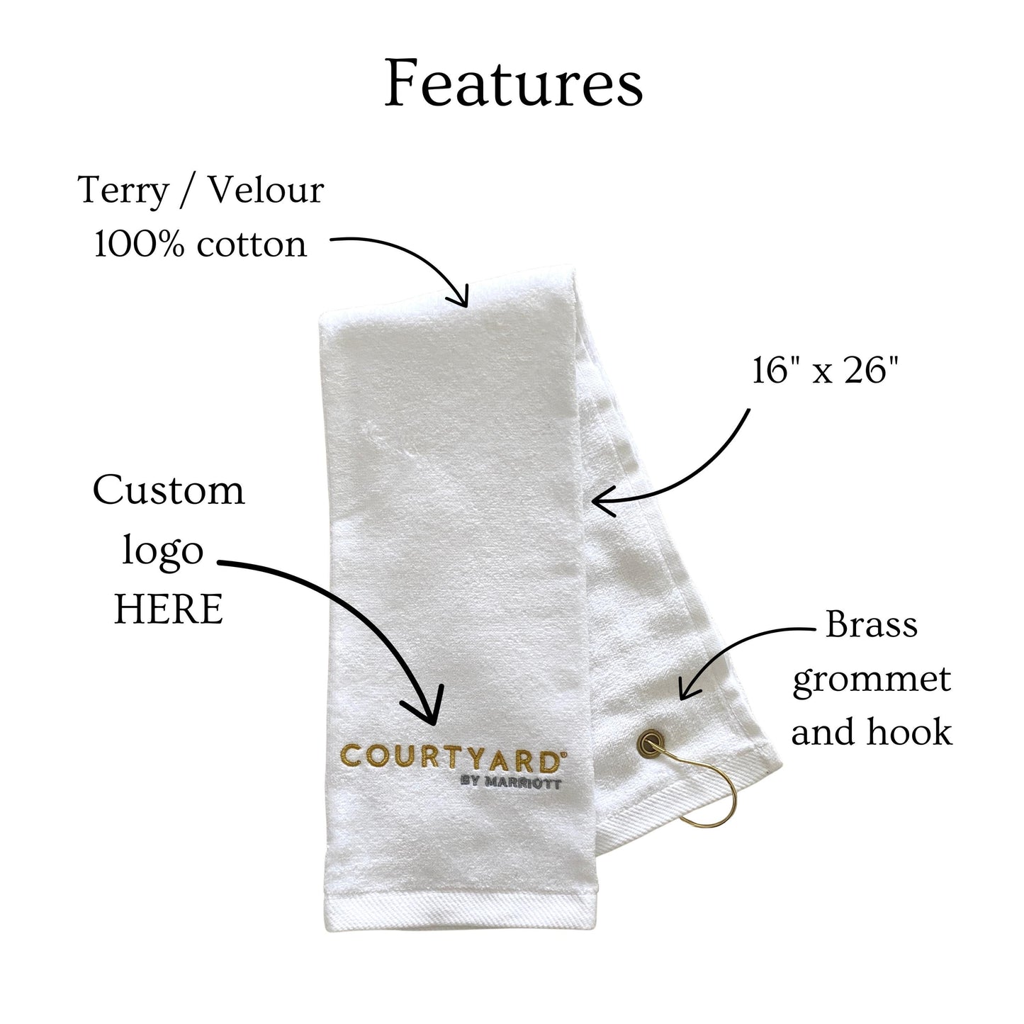 Branded Logo Golf Towel Corporate Gift Golfer