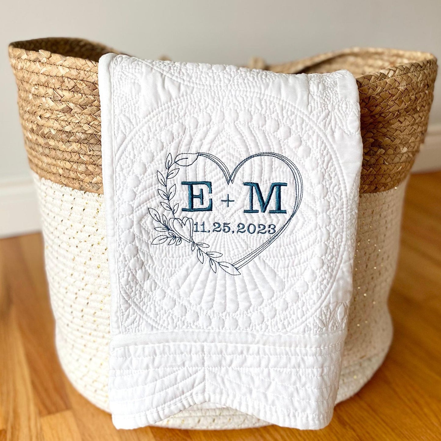 Wedding Blanket Newlywed Gift Couple Just Married Gift Monogrammed