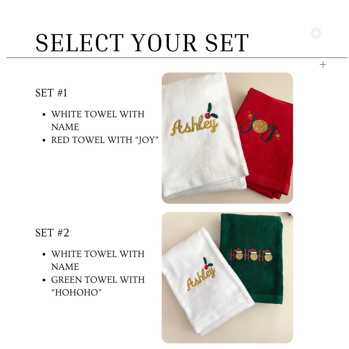 Christmas Towel Set Pickleball Player Gift Holiday Couple Gift