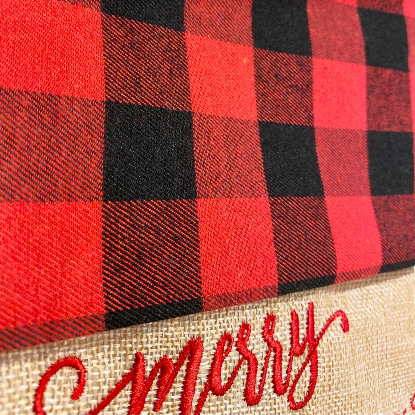 Christmas Stocking Burlap Snowman Family Stocking Dad Red