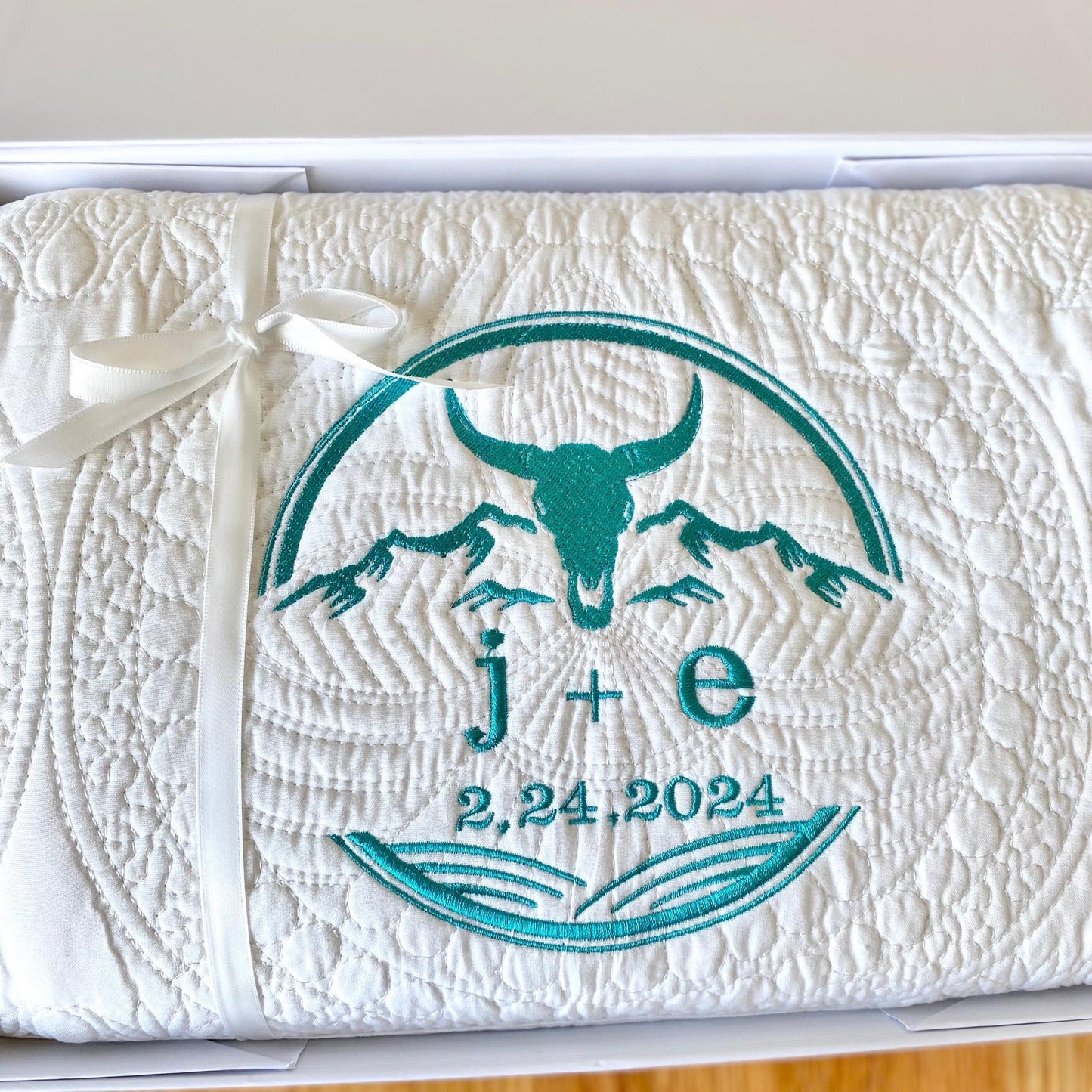 Western Wedding Gift Quilt Personalized Blanket