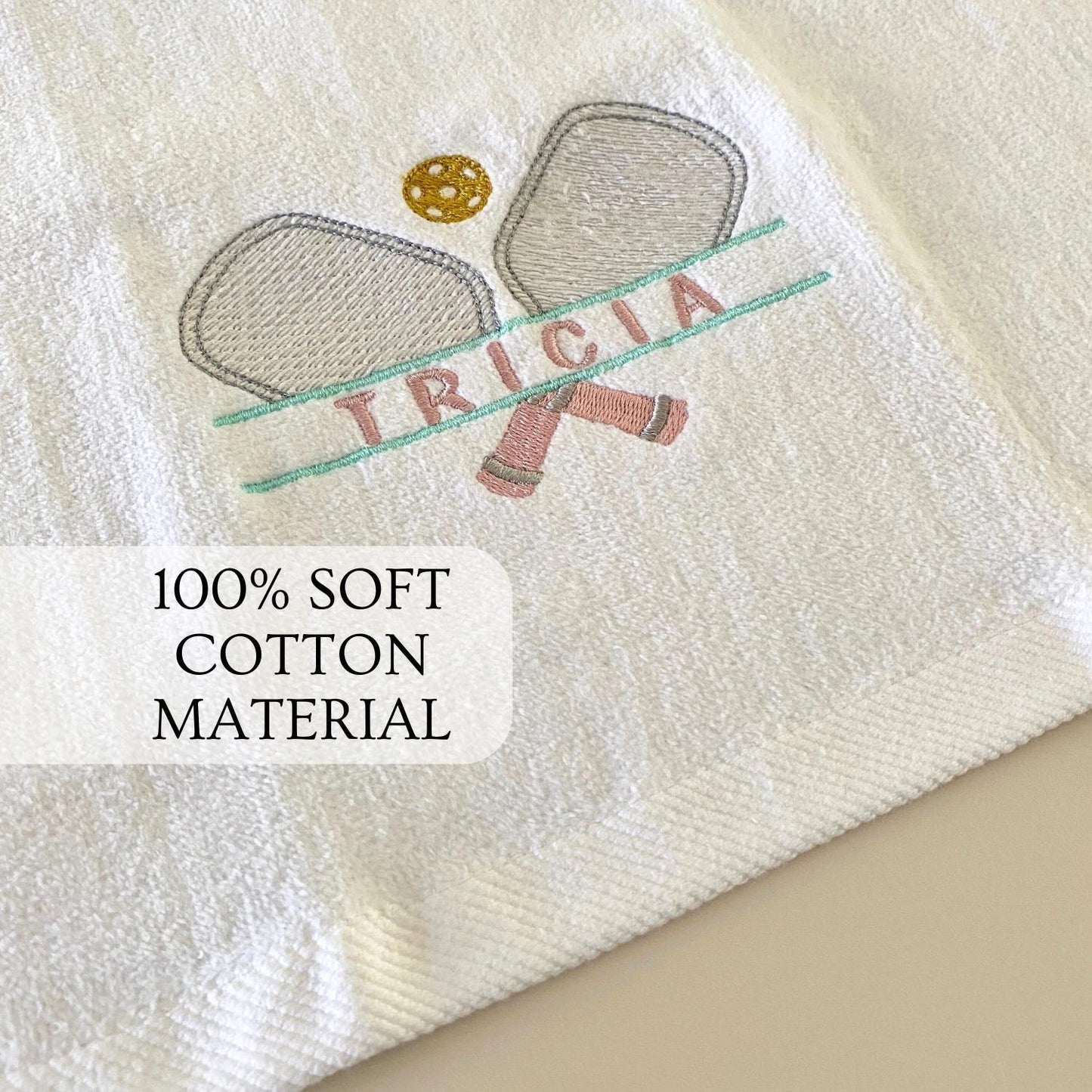 Personalized Pickleball Towel Embroidery Name Monogram