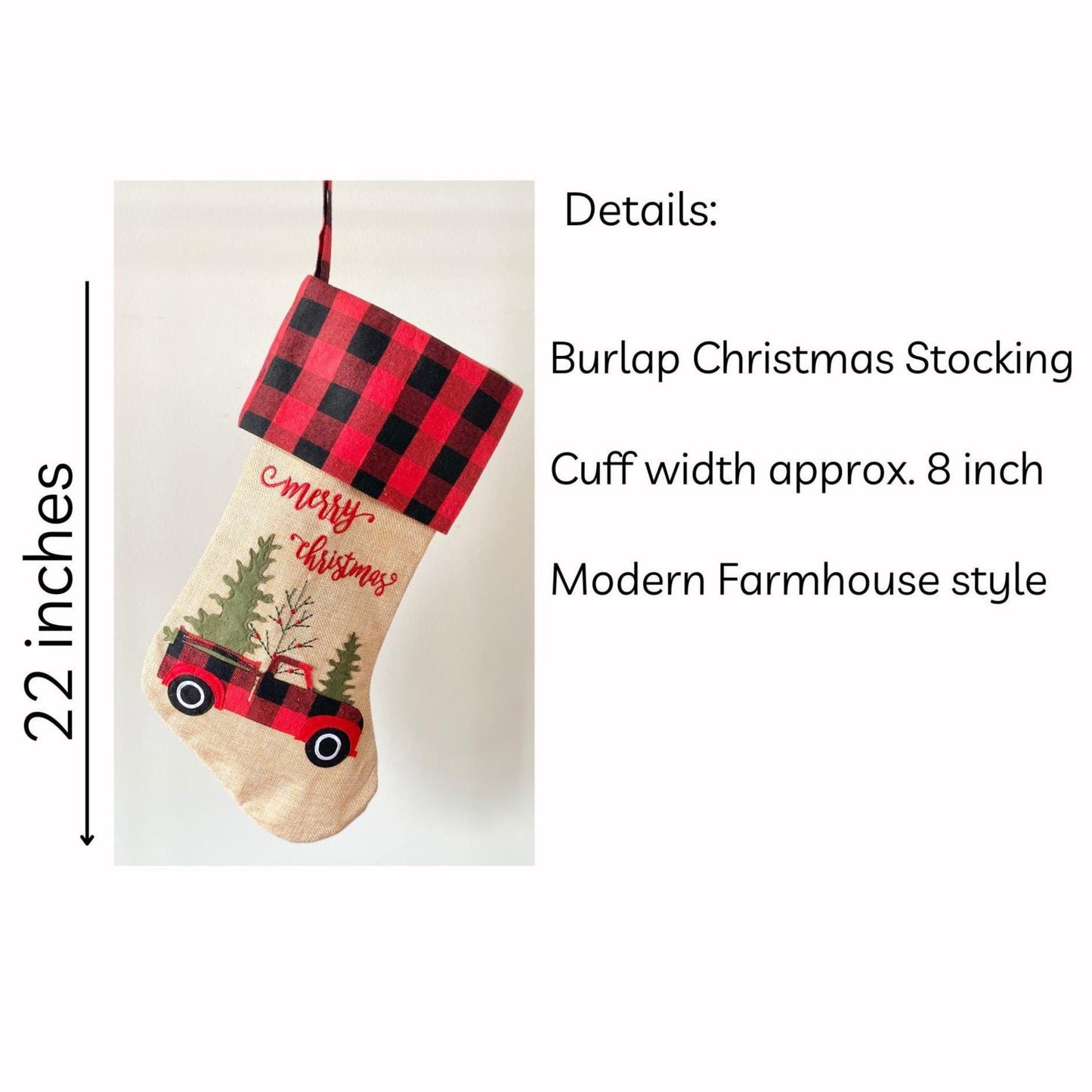 Christmas Stocking Burlap Snowman Family Stocking Dad Red